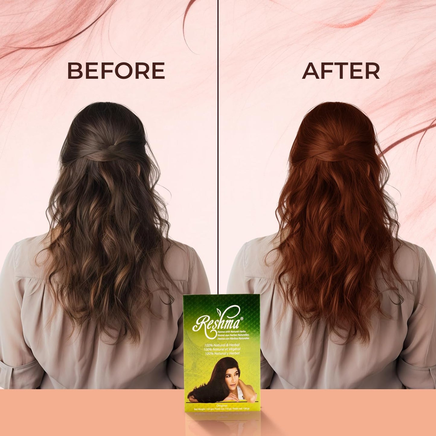 Reshma Beauty 100% Pure Henna Powder (Lawsonia Inermis) - Single-Ingredient Natural Hair Color for Gray Blending, Shine & Strength - Ayurvedic Henna Beauty & Personal Care Reshma Beauty