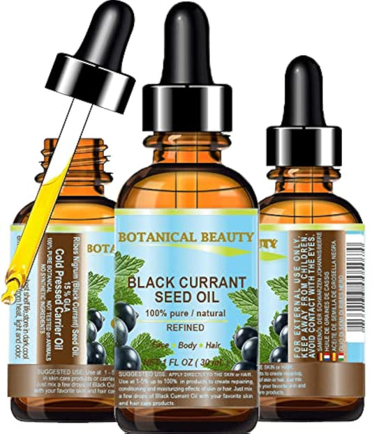 Botanical Beauty BLACK CURRANT SEED OIL 100% Pure Natural Undiluted Refined Cold Pressed Carrier Oil for Skin, Hair, Lip and Nail Care (1 Fl Oz) Beauty & Personal Care Botanical Beauty
