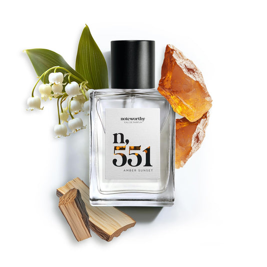 Noteworthy n,551 Amber Sunset Eau De Parfum - Lily of the Valley, Amber, Sandalwood | Sophisticated, Warm Fragrance for Any Occasion | Long-lasting Beauty & Personal Care Noteworthy
