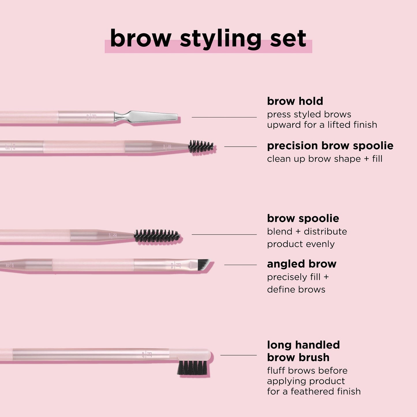 Real Techniques Brow Styling Set, For Lifting Brows, Fill & Style, Dual-ended Makeup Brushes, Full Kit for Eyebrows, Get Full, Laminated, or Natural Beauty & Personal Care Real Techniques