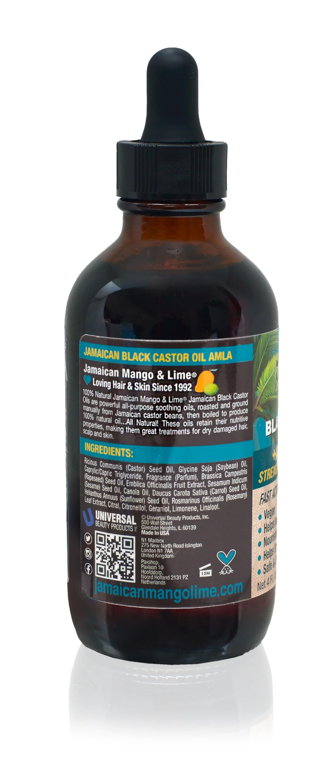 Jamaican Mango & Lime Black Castor Oil - Hair & Scalp Oil for Locs, Braids, Twists & Natural Hair - Strengthens, Moisturizes & Promotes Hair Growth