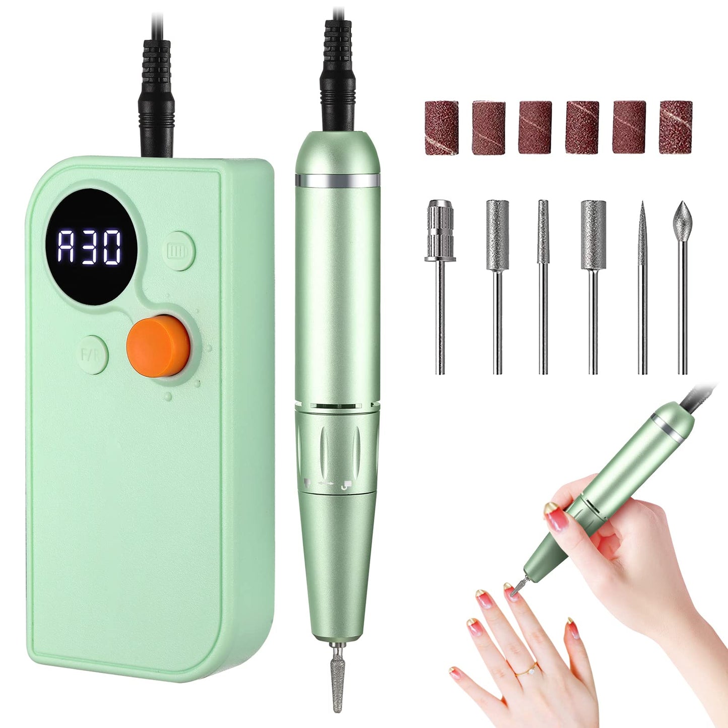 Professional Portable Nail Drill Kit Rechargeable Nail Machine Electric Cordless E-File Nail Drill Set with 7 Nail Bits, Manicure Pedicure Tool Beauty & Personal Care HUGMAPLEPRO