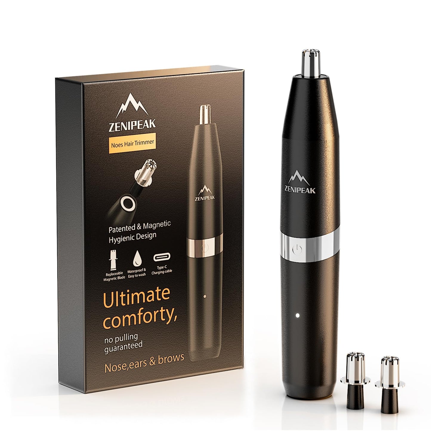 ZENIPEAK Professional Nose Hair Trimmer for Men & Women, USB-C Rechargeable Electric Ear & Nasal Clipper, Micro-Vacuum, Painless 8000 RPM, 3 Patented Beauty and Personal Care ZENIPEAK