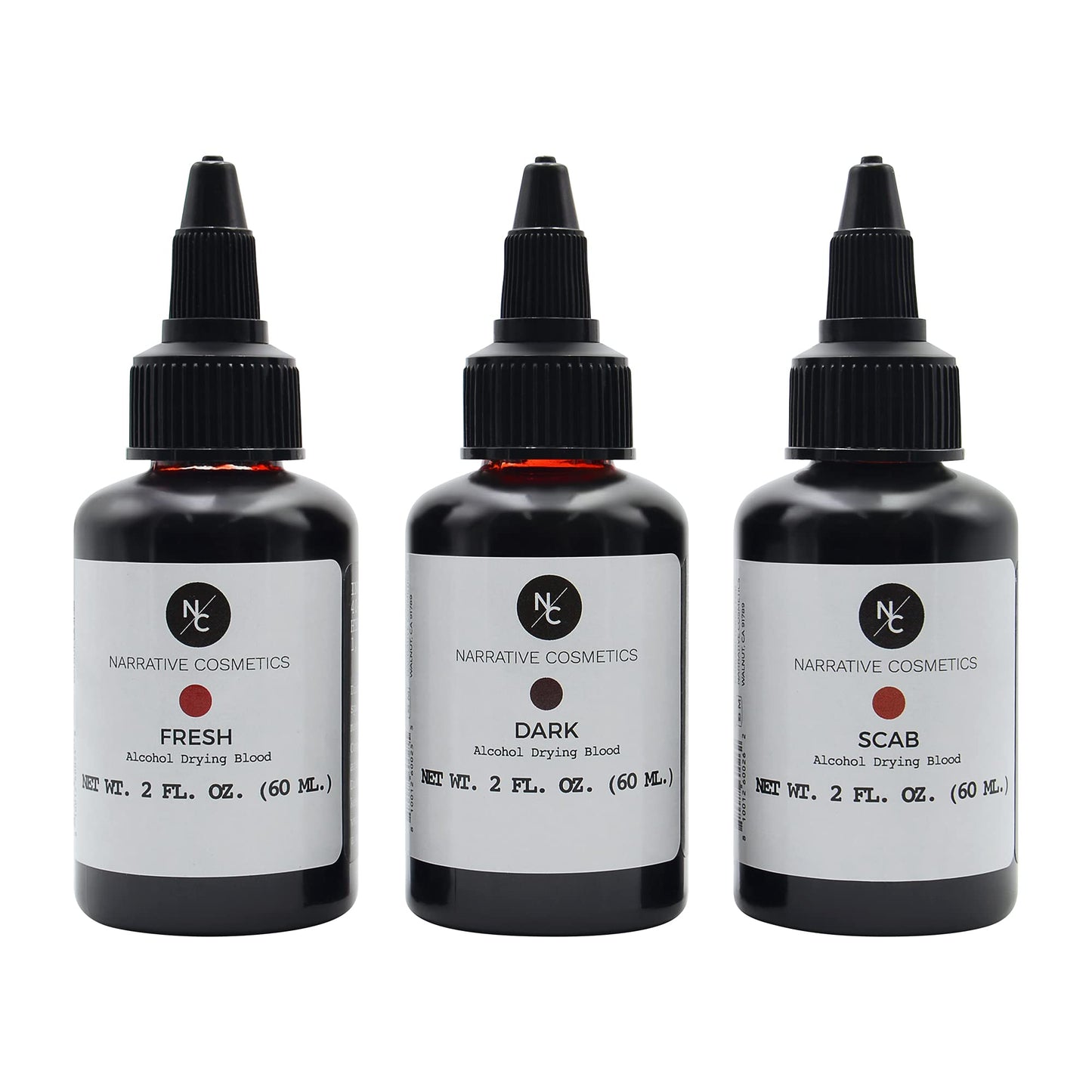 Narrative Cosmetics Alcohol Drying Blood Kit -2 fl oz | Dries to Touch, Keeps Wet Glossy Look | Won't Transfer or Smudge | SFX Wounds, Scabs, Gore | Beauty & Personal Care Narrative Cosmetics