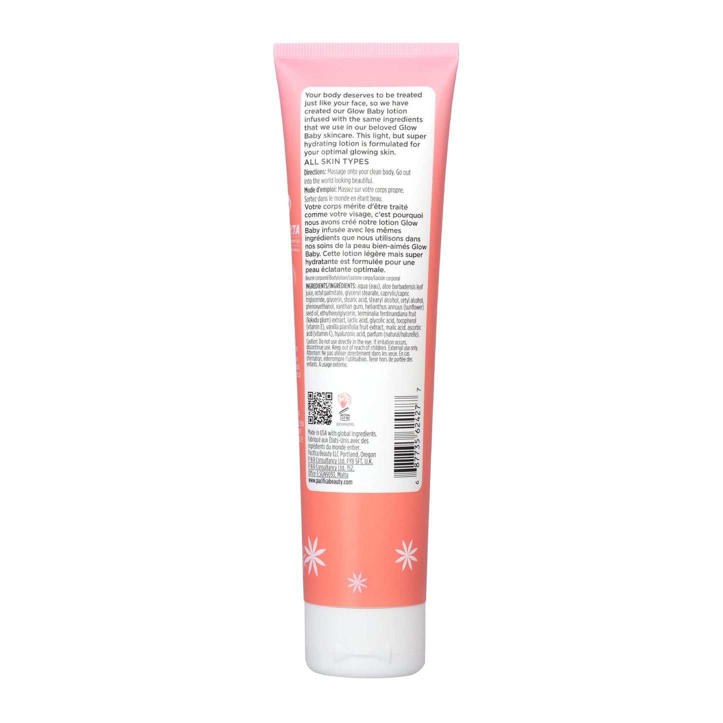 Pacifica Body Lotion Glow Baby Vitamin C Moisturizer - for Skin Brightening - w/Superfood Plant Extracts & Vitamin C & E Care Clean Beauty Vegan Beauty & Personal Care Pacifica