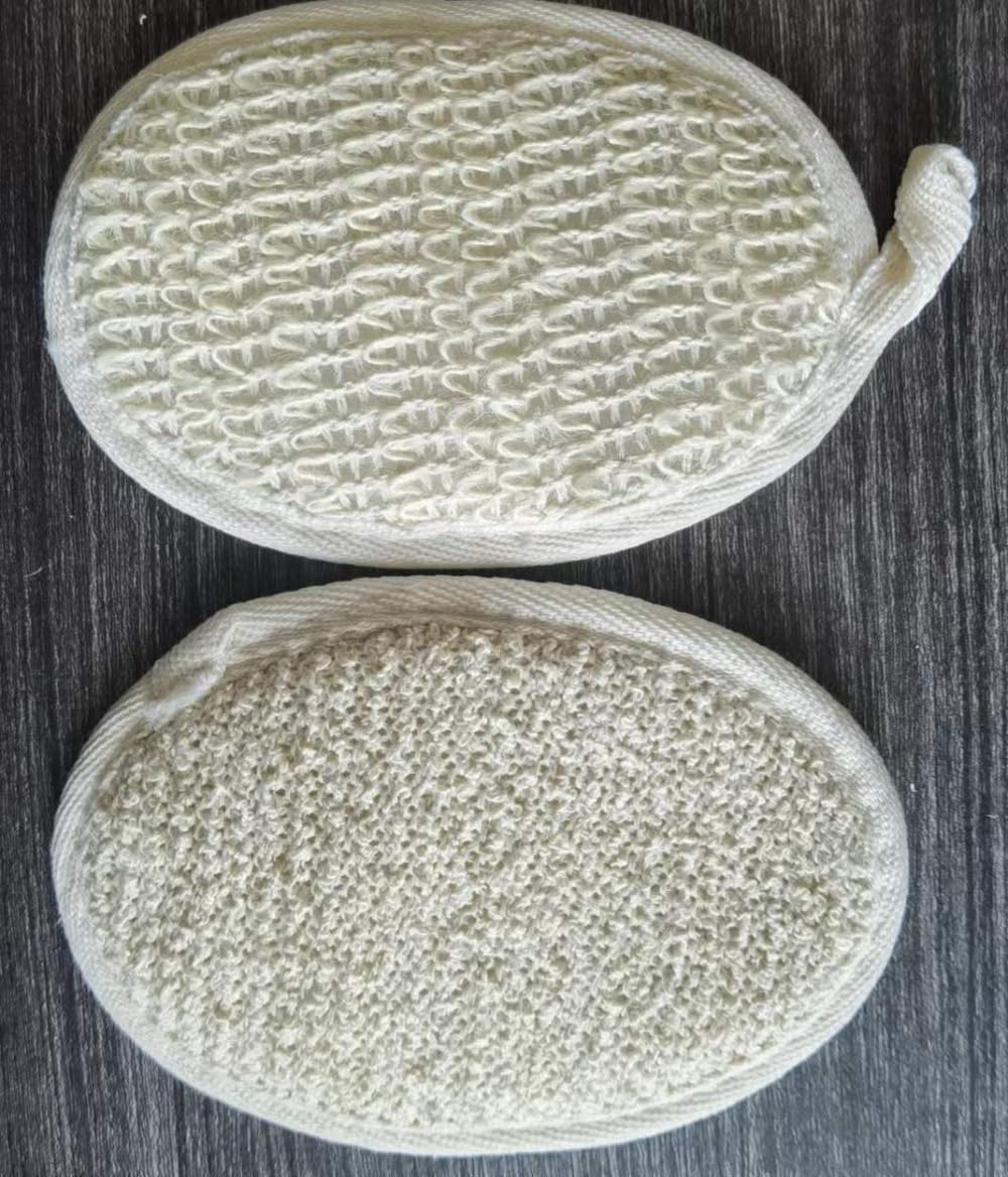 Natural Loofah Bath Sponge for Exfoliating, Biodegradable Exfoliator Scrub for Shower & Body Care, with Cotton Blend Backing (11 * 11 Square Beige Beauty and Personal Care Waillynice