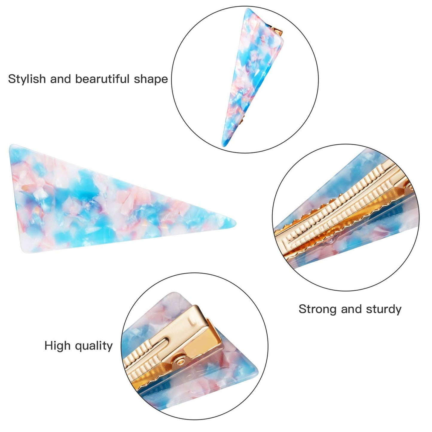 Geyoga 10 Pieces Acrylic Resin Hair Clips Barrettes Geometric Alligator Hair Clips Colorful Marble Pattern Hairpins Styling for Women Accessories Beauty & Personal Care Geyoga
