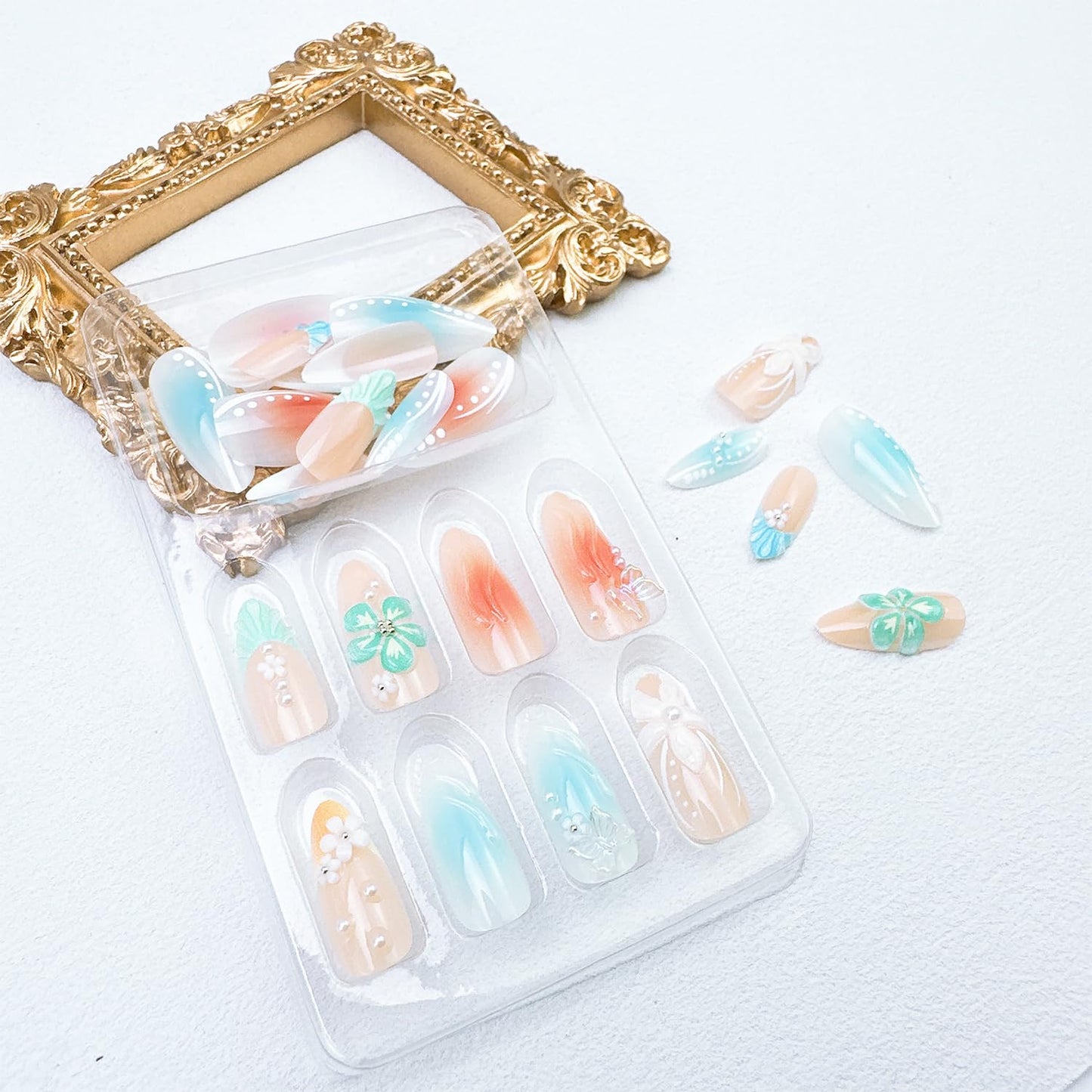 24pcs Pink Press on Nails Medium Almond Fake Nails with Small Flower Rhinestones Pearl Designs French False Nails Bow Stick on Nails Summer Floral Beauty and Personal Care FDSQHSA