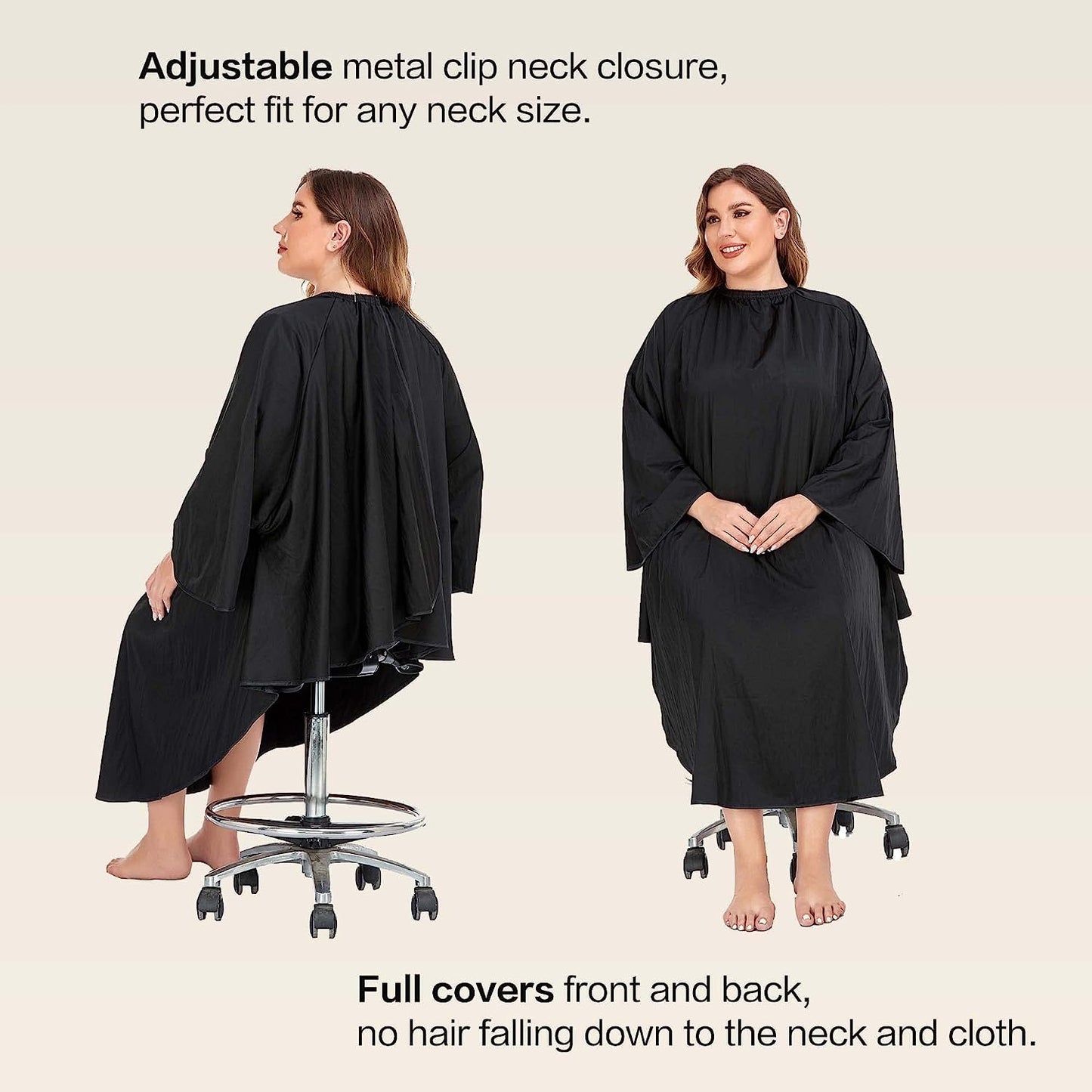 PERFEHAIR Professional Salon Client Hair Cutting Cape Gown, Barber Haircut Cape with Sleeves - Black Beauty & Personal Care PERFEHAIR