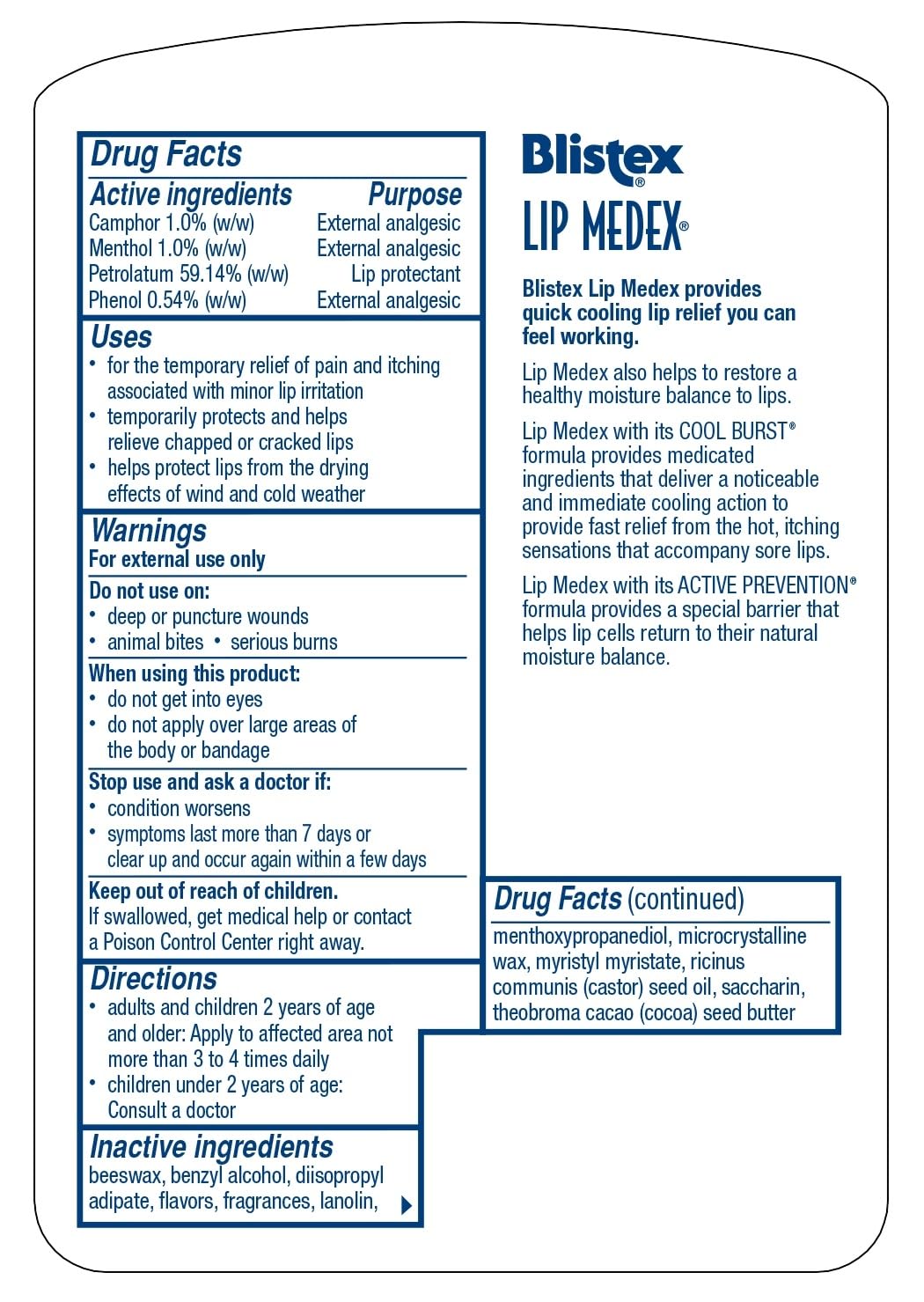 Blistex Lip Medex Lip Protectant In Container - 25 Oz. [12 P Beauty and Personal Care Blistex
