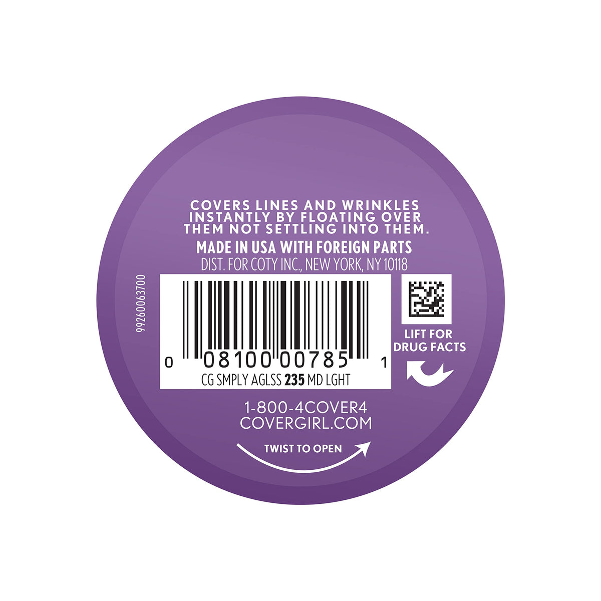 COVERGIRL Simply Ageless Instant Wrinkle Defying Foundation, SPF 28, Hyaluronic Complex & Vitamin C - 235 Medium Light, Pack of 1 Beauty & Personal Care COVERGIRL