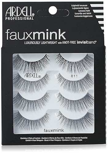 Ardell Faux Mink Lashes 811 False Eyelashes - Lightweight Natural Faux Mink Strip Wispy Lashes with Invisiband, 4 Pairs, 1 Pack Beauty & Personal Care Ardell