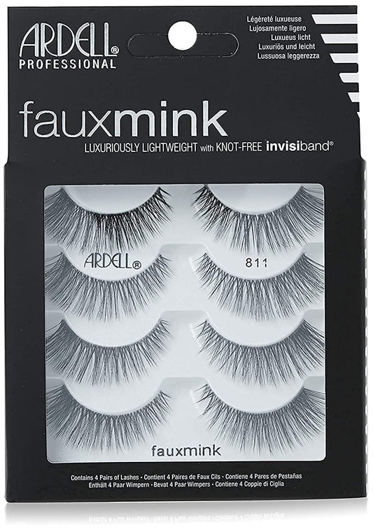 Ardell Faux Mink Lashes 811 False Eyelashes - Lightweight Natural Faux Mink Strip Wispy Lashes with Invisiband, 4 Pairs, 1 Pack Beauty & Personal Care Ardell