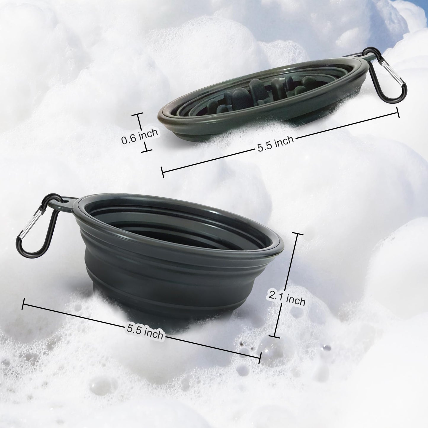 Ezcora Foldable Silicone Shaving Bowl with Carabiner, Portable Shave Mug for Men, Quick-Lather Shaving Cream & Soap Bowl, Lightweight Collapsible Beauty and Personal Care Ezcora