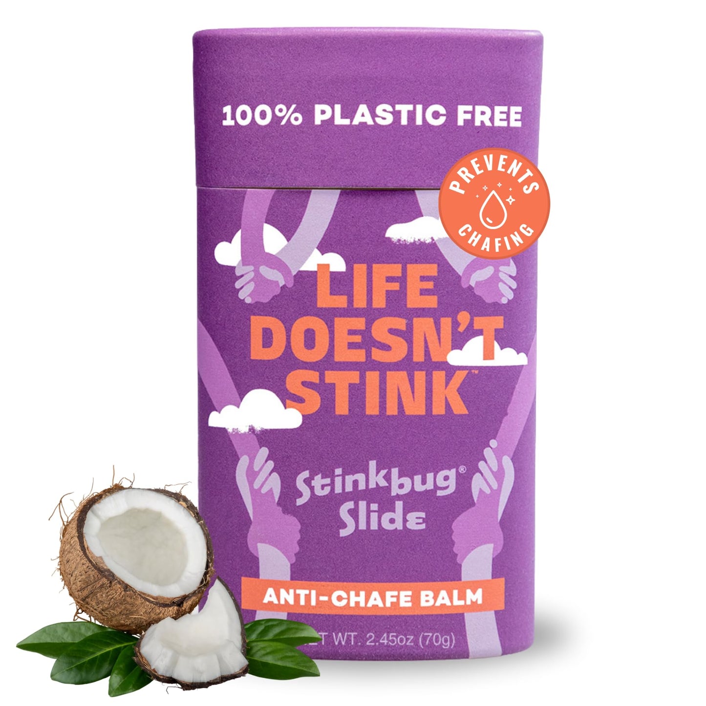Stinkbug Naturals Organic Plastic Free Anti-Chafe Balm Stick, 100% Natural Ingredients, Aluminum Free Packaging, 2.45 Ounce Pack of 1 Beauty and Personal Care Stinkbug