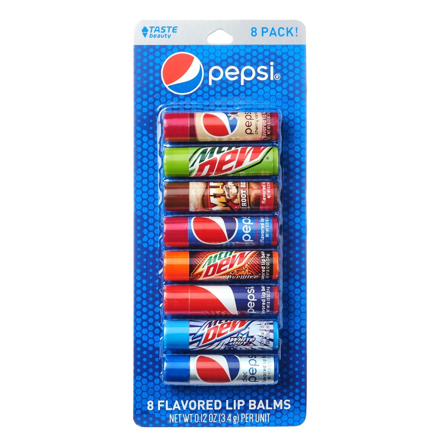 Taste Beauty Soda by Pepsi 8 Tube Variety Pack Flavored Lip Balm Beauty and Personal Care Taste Beauty