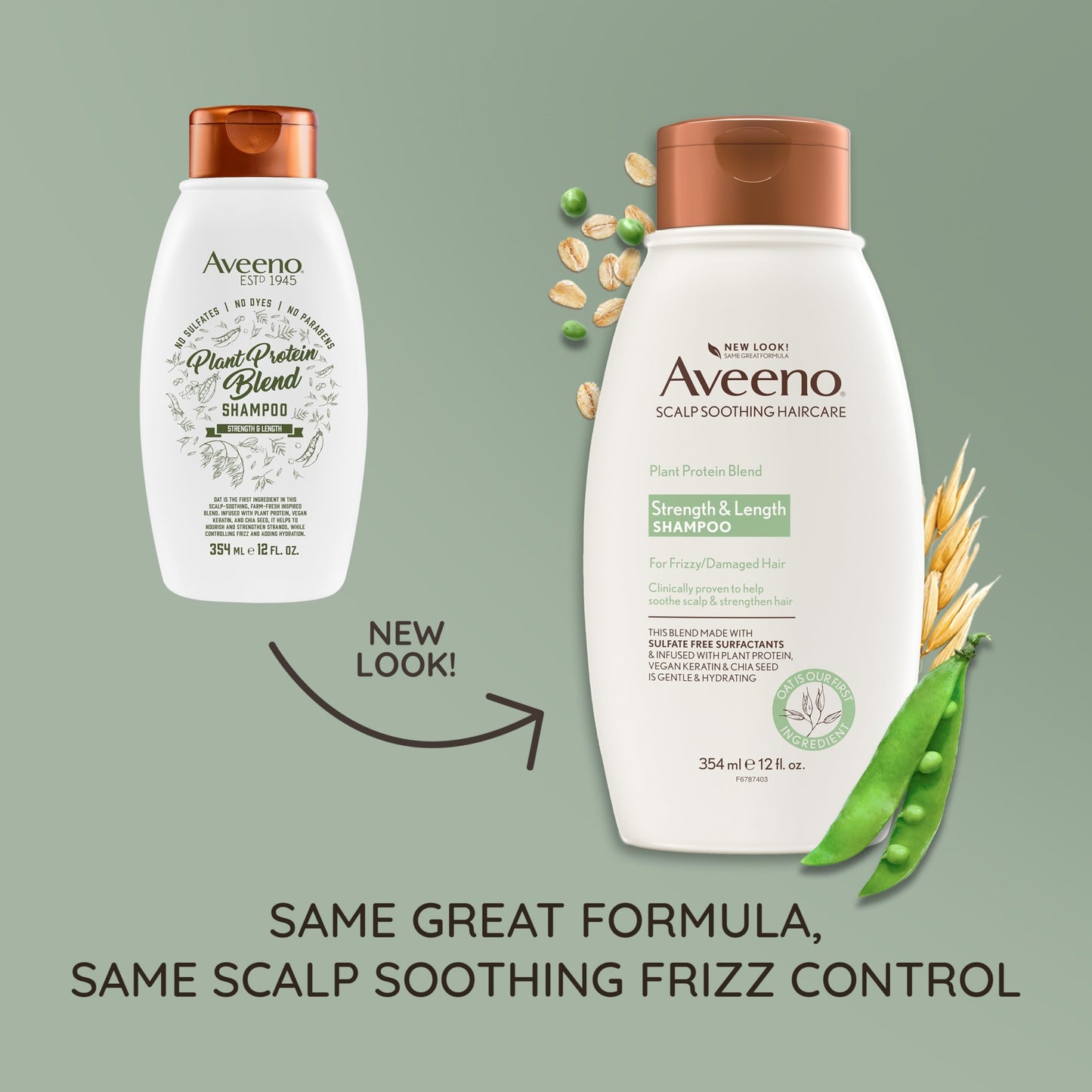 Aveeno Plant Protein Blend Shampoo for Strong Healthy-Looking Hair, 12 fl oz Beauty & Personal Care Aveeno