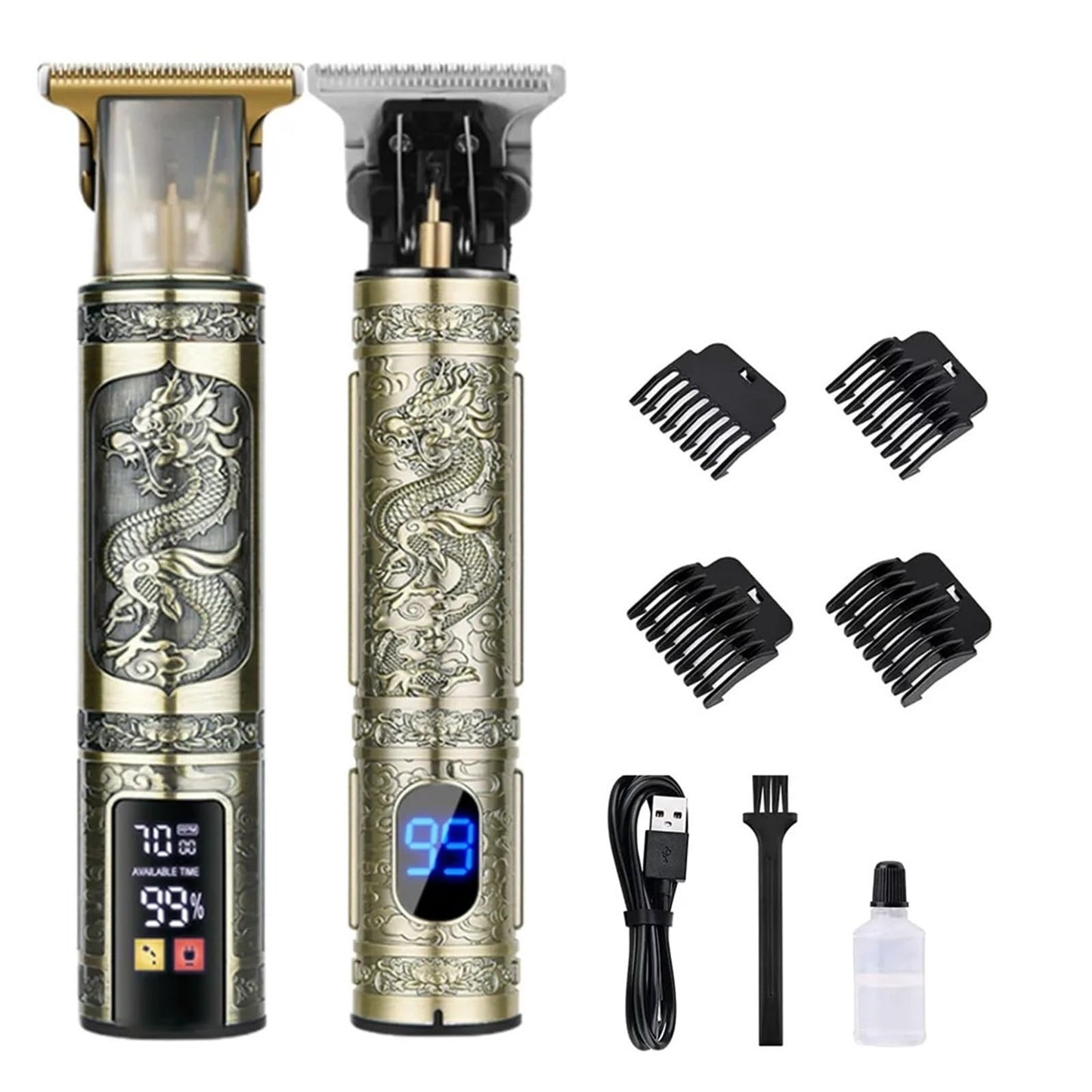Razors T9 Cordless Hair Finishing Beard Clipper for Men Electric Shaver Razors USB Men's Barber Machine Massage Gun(ABS LCD Dragon) Beauty and Personal Care EWKYLSEM