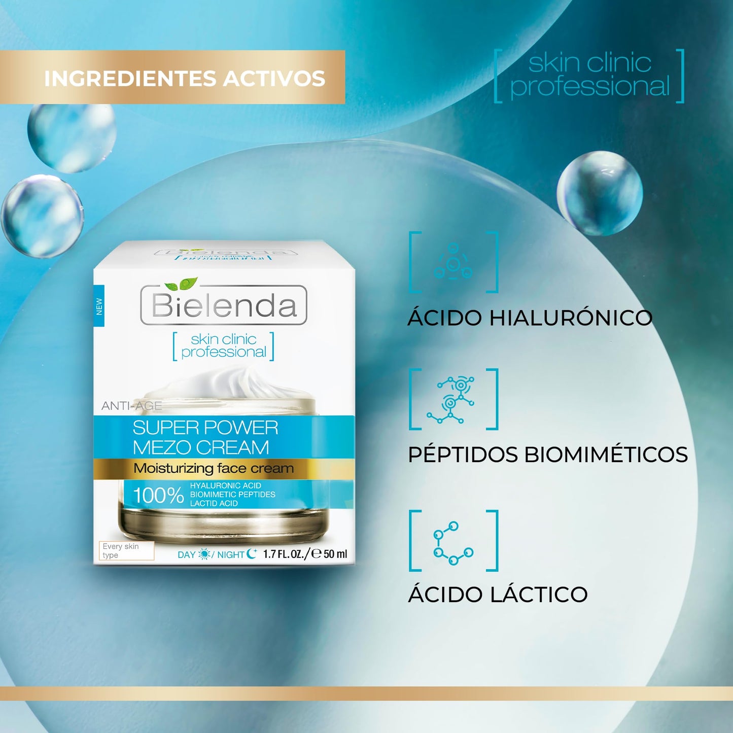 BIELENDA PROFESSIONAL SKIN CLINIC Anti-Age Actively Hydrating Day & Night Cream 50ml Beauty & Personal Care Bielenda