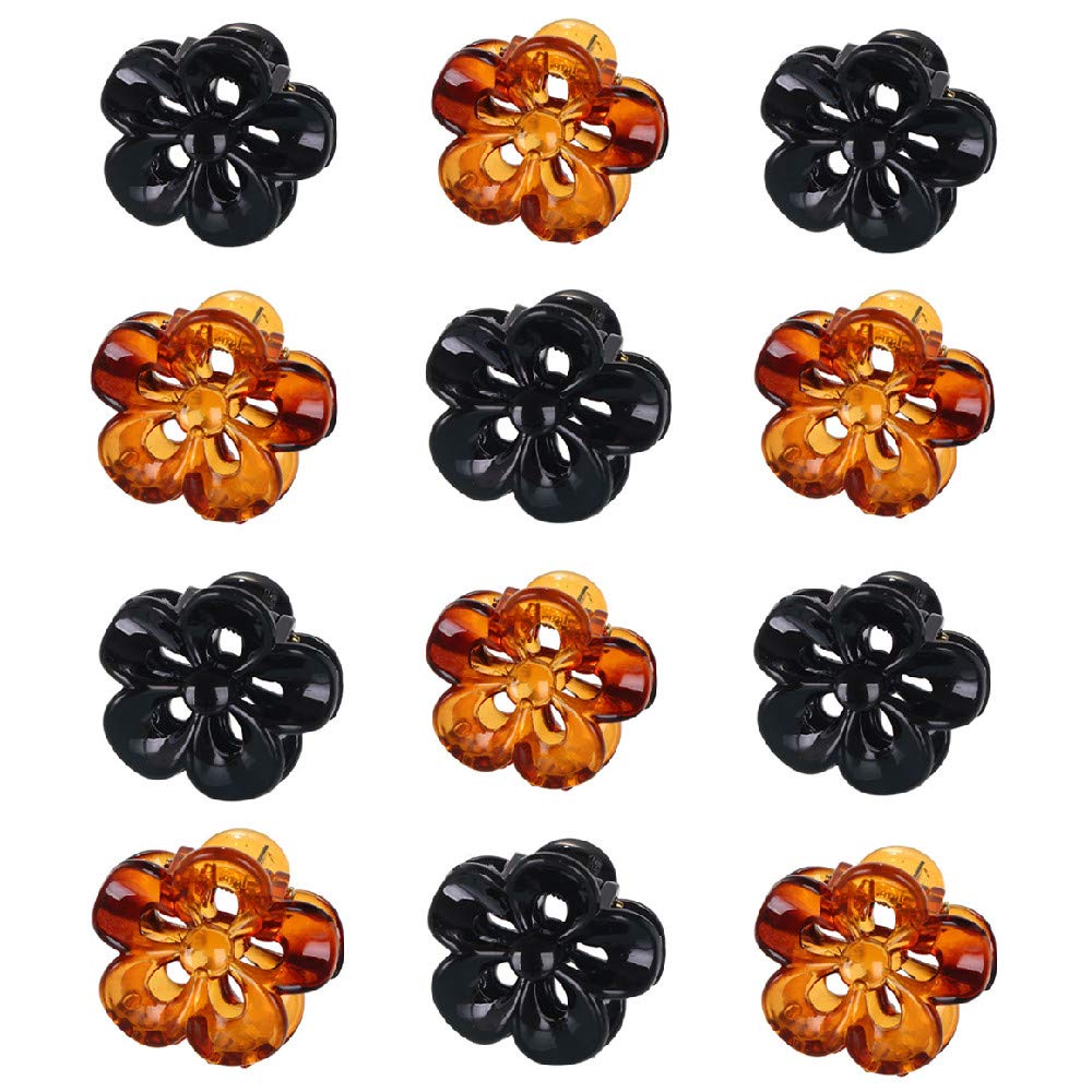 TOPYHL 12PCS Flower Shaped Small Hair Clips Claw Jaw Hair Clips Clamps Non-Slip Hair for Women Girls Hair Accessories Beauty & Personal Care TOPYHL