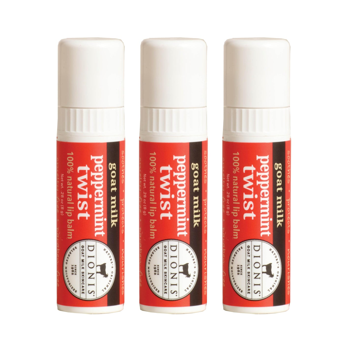Dionis Goat Milk Jumbo Lip Balm - Moisturizing for Dry, Chapped Lips, Conditioning with Beeswax, Shea Butter, Coconut Oil - Peppermint Twist 0.28oz Beauty and Personal Care Dionis