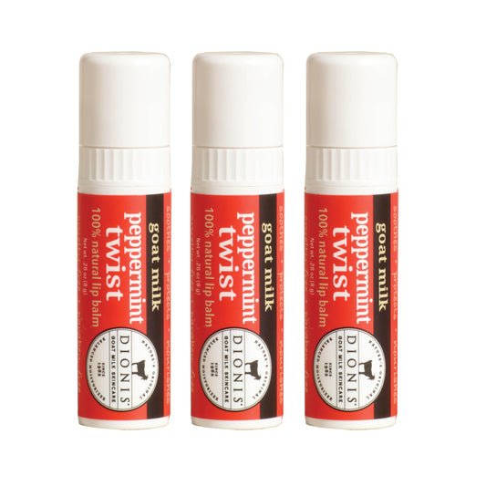 Dionis Goat Milk Jumbo Lip Balm - Moisturizing for Dry, Chapped Lips, Conditioning with Beeswax, Shea Butter, Coconut Oil - Peppermint Twist 0.28oz Beauty and Personal Care Dionis