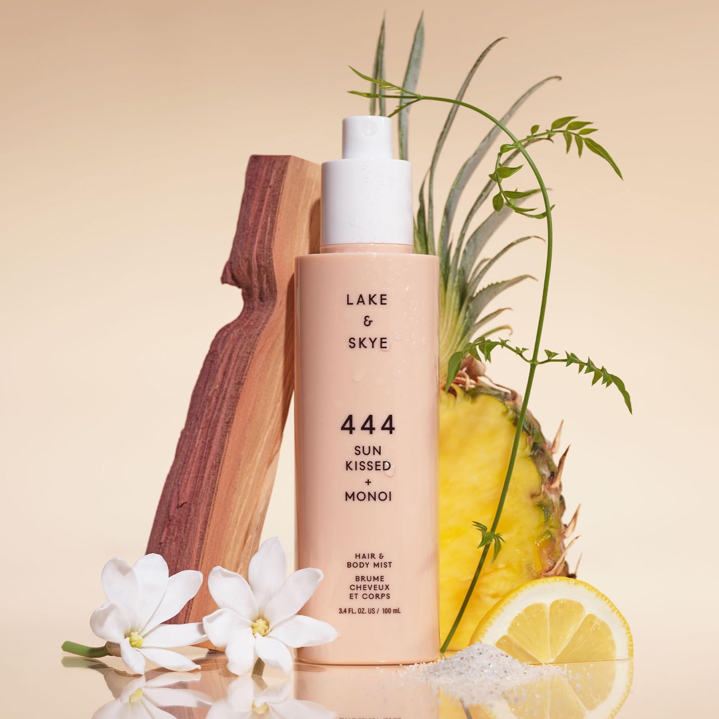 Lake & Skye 444 Sunkissed + Monoi Hair & Body Mist 3.4 FL OZ (100 mL), Bergamot, Pineapple, Jasmine, Musk, Sandalwood, Hydrating Beauty & Personal Care Lake & Skye