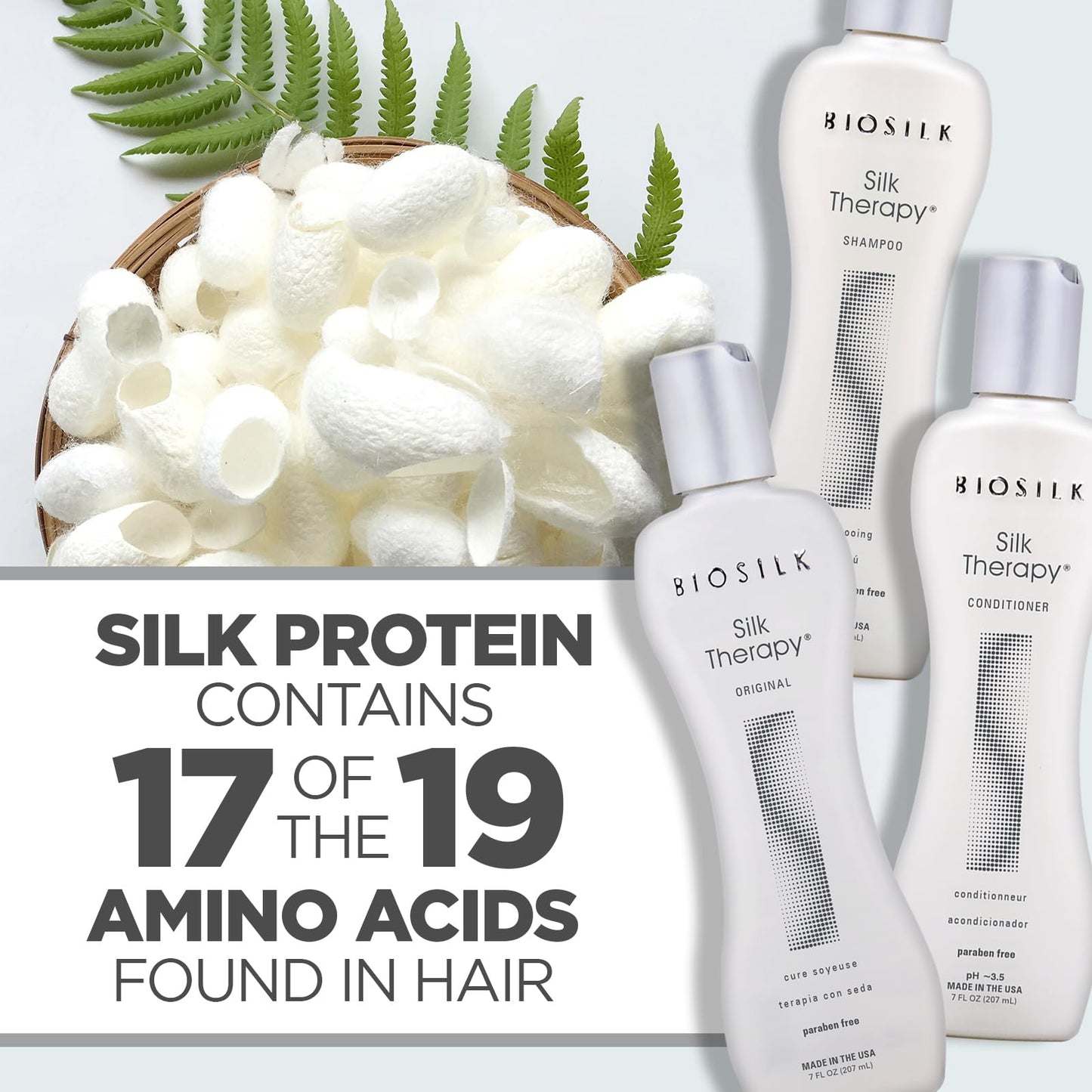 BioSilk Revive Your Locks Kit. Original Silk Therapy 7oz, Silk Therapy Shampoo 7oz, and Silk Therapy Conditioner 7oz (kit Contains 3 Products), 7 Beauty & Personal Care BioSilk