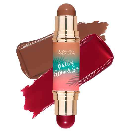 Physicians Formula Butter Glow & Go Multiuse Stick - Ultra-Creamy Formula with Murumuru Butter, Radiant Finish, Cruelty-Free - Beach Bum Plum