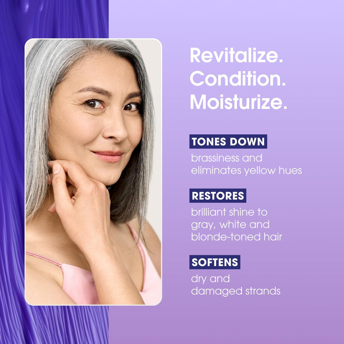 One 'n Only Shiny Silver Color Enhancing Conditioner for Women - Purple Conditioner to Neutralize Yellow & Brassy Tones - Restores Shine & Moisture Beauty & Personal Care One 'N Only