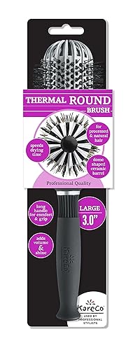 KareCo Large 3.0? Ionic Thermal Round Brush - Ceramic Dome Barrel for Fast Blow?Drying, Frizz?Free Volume, Moisture Restoration - For Medium & Long Beauty & Personal Care KareCo