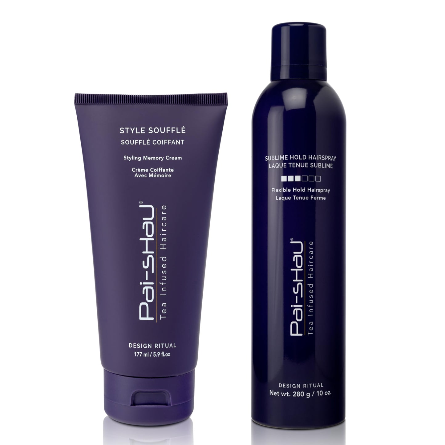 Pai-Shau - Style Soufflé & Sublime Frizz Control Duo, Styling Cream & Flexible Medium Hold Hairspray, Shine & Soft Volume, Lightweight Styling System Beauty & Personal Care Pai-Shau