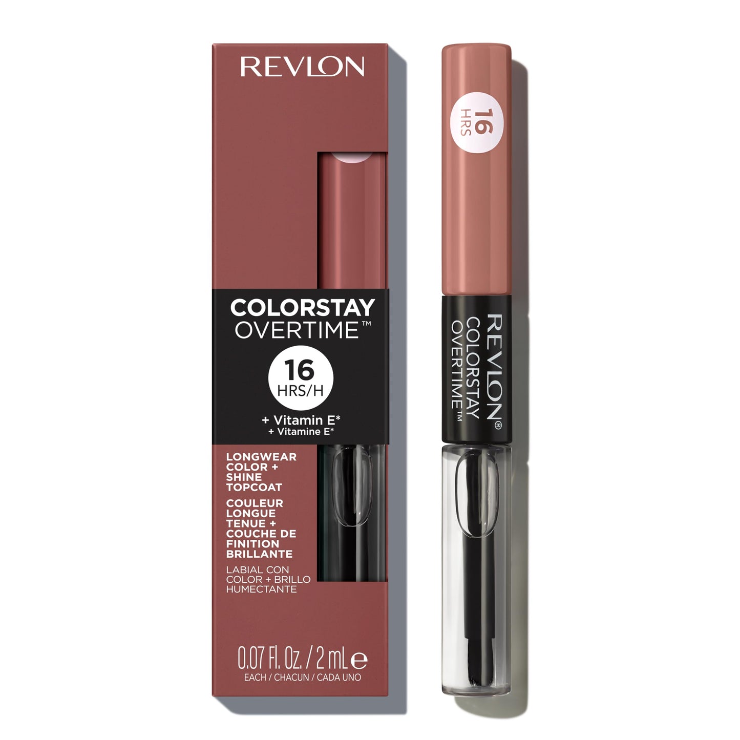 Revlon Liquid Lipstick with Clear Lip Gloss, ColorStay Overtime Lipcolor, Dual Ended with Vitamin E, 540 Unstoppable Nude, 0.07 Fl Oz Beauty & Personal Care REVLON