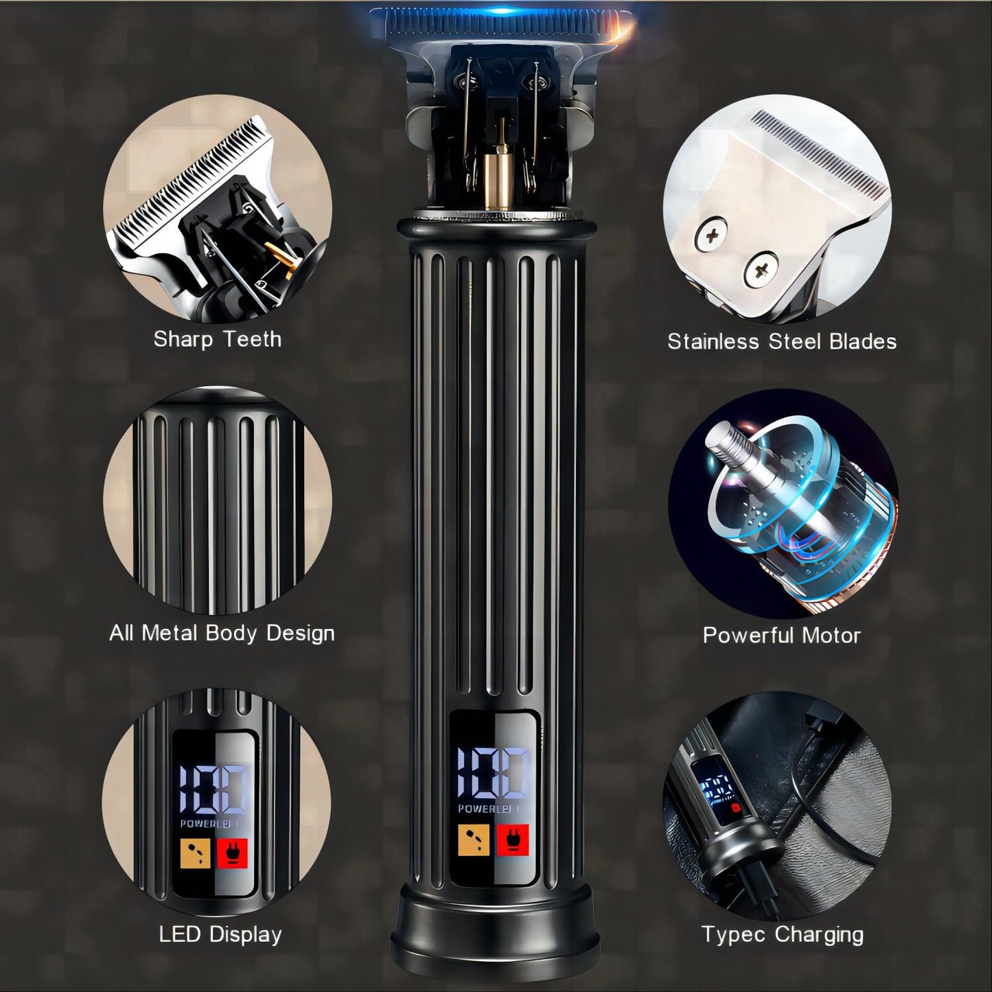 Roziapro Beard Trimmer for Men Professional Hair Clippers Cordless Zero Gapped Edgers Clippers Rechargeable Barber Clipper T Blade Liners Trimmer Beauty and Personal Care Roziapro