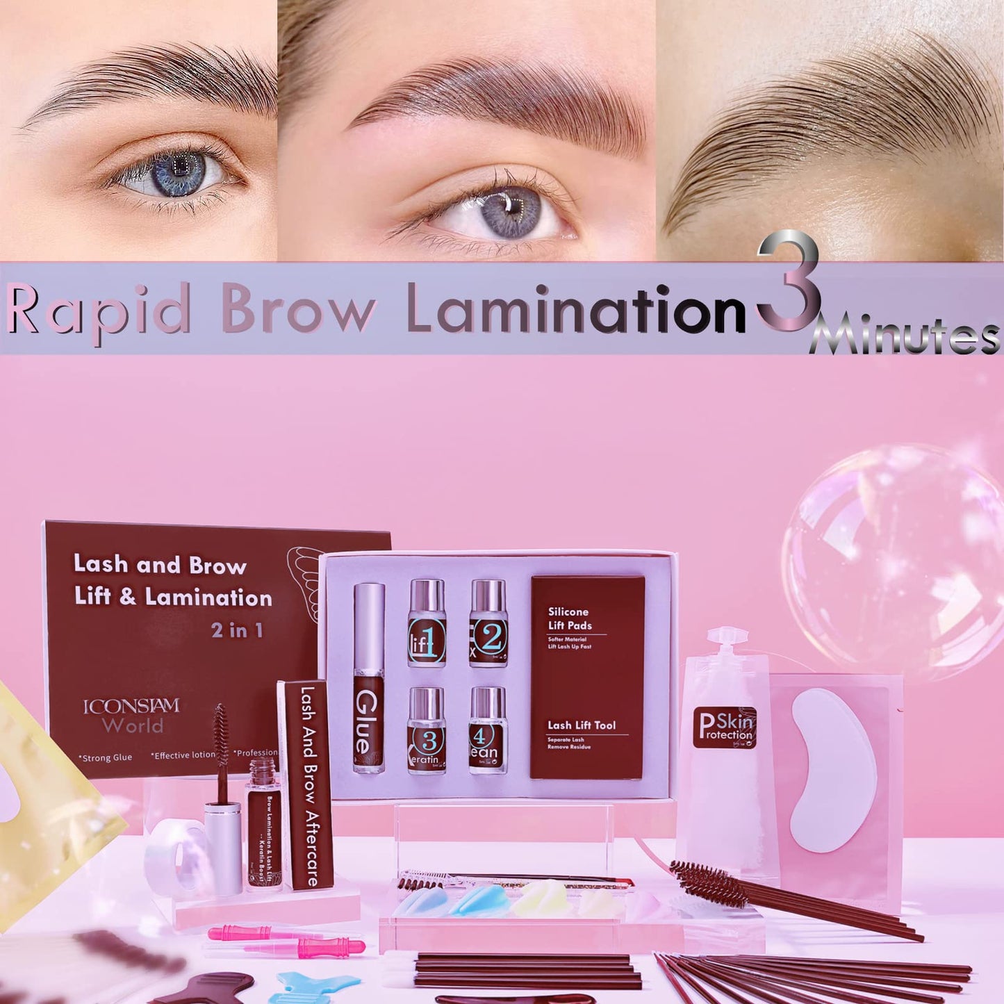 Lash Lift Kit, Lash Lifting and Brow Lamination 2 in 1, DIY Eyelash Perm At Home, Perming Lashes With Strong Glue(lash and eyebrow lift kit) Beauty & Personal Care Libeauty