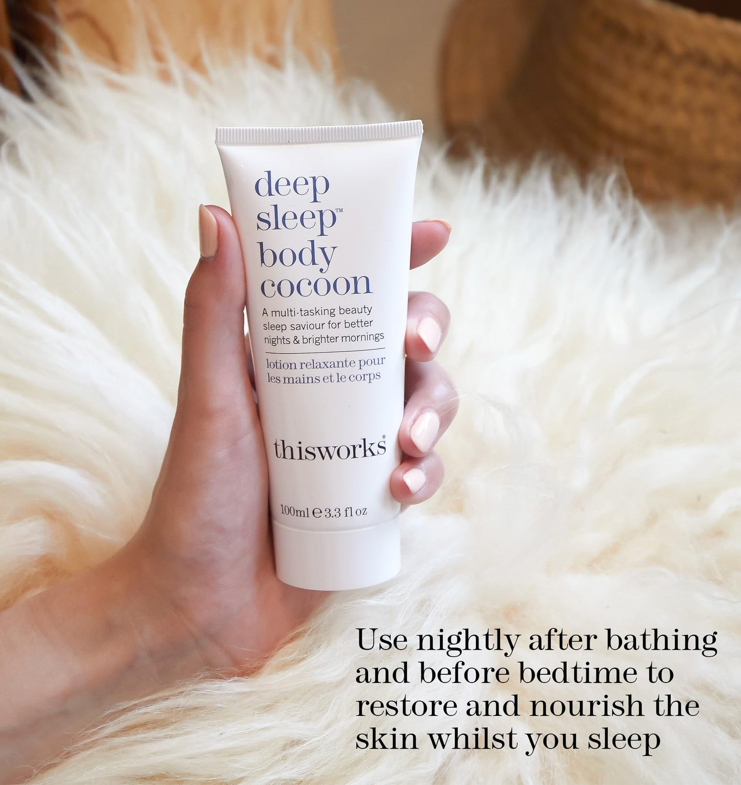 THISWORKS Deep Sleep Body Cocoon - Hydrating Body Lotion with Lavender, Chamomile & Vetivert - Soothing Nighttime Moisturizer for Dry Skin, Promotes Beauty & Personal Care THISWORKS