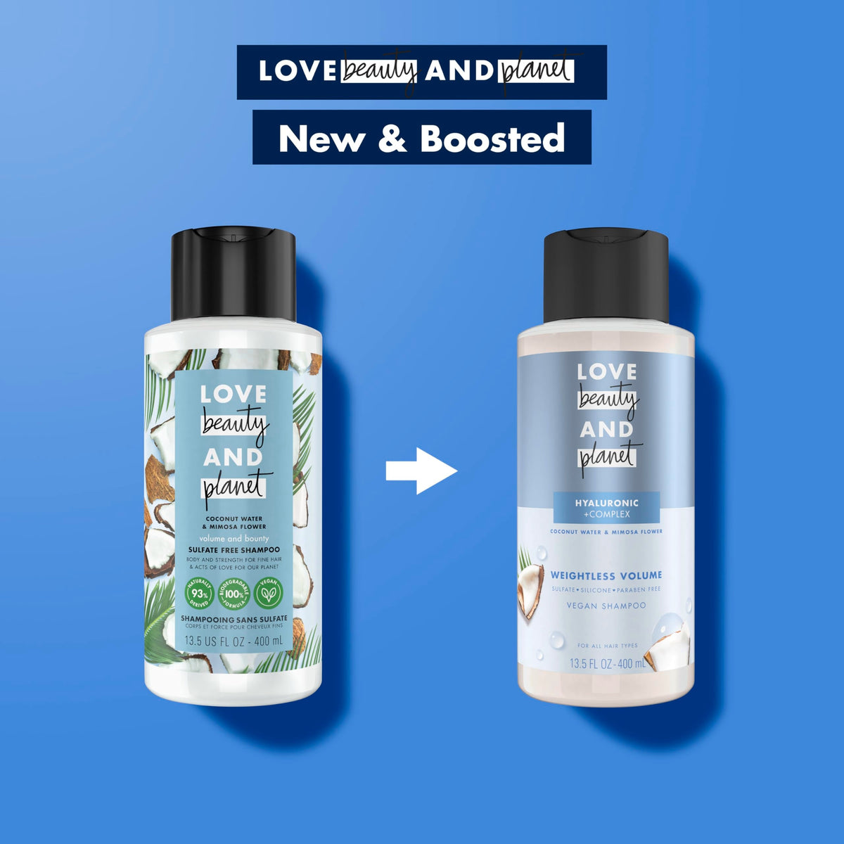 Love Beauty and Planet Weightless Volume Shampoo with Hylauronic acid Coconut Water & Mimosa Flower for Thin and Fine Hair 13.5 oz Beauty & Personal Care Love Beauty And Planet