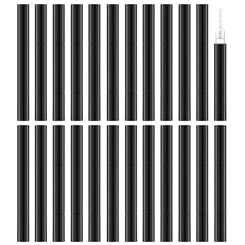 3ml Empty Nail Oil Pen with Brush, Twist Pen for Tooth Whitening, Gel Lip Gloss Container, Eyelash Growth Liquid Tube(Black, 24 PCS) Beauty & Personal Care Lil Ray
