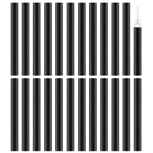 3ml Empty Nail Oil Pen with Brush, Twist Pen for Tooth Whitening, Gel Lip Gloss Container, Eyelash Growth Liquid Tube(Black, 24 PCS) Beauty & Personal Care Lil Ray