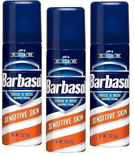 Barbasol Shave Cream Sensitive Skin Travel size 2 oz (Pack of 3) Beauty & Personal Care Barbasol