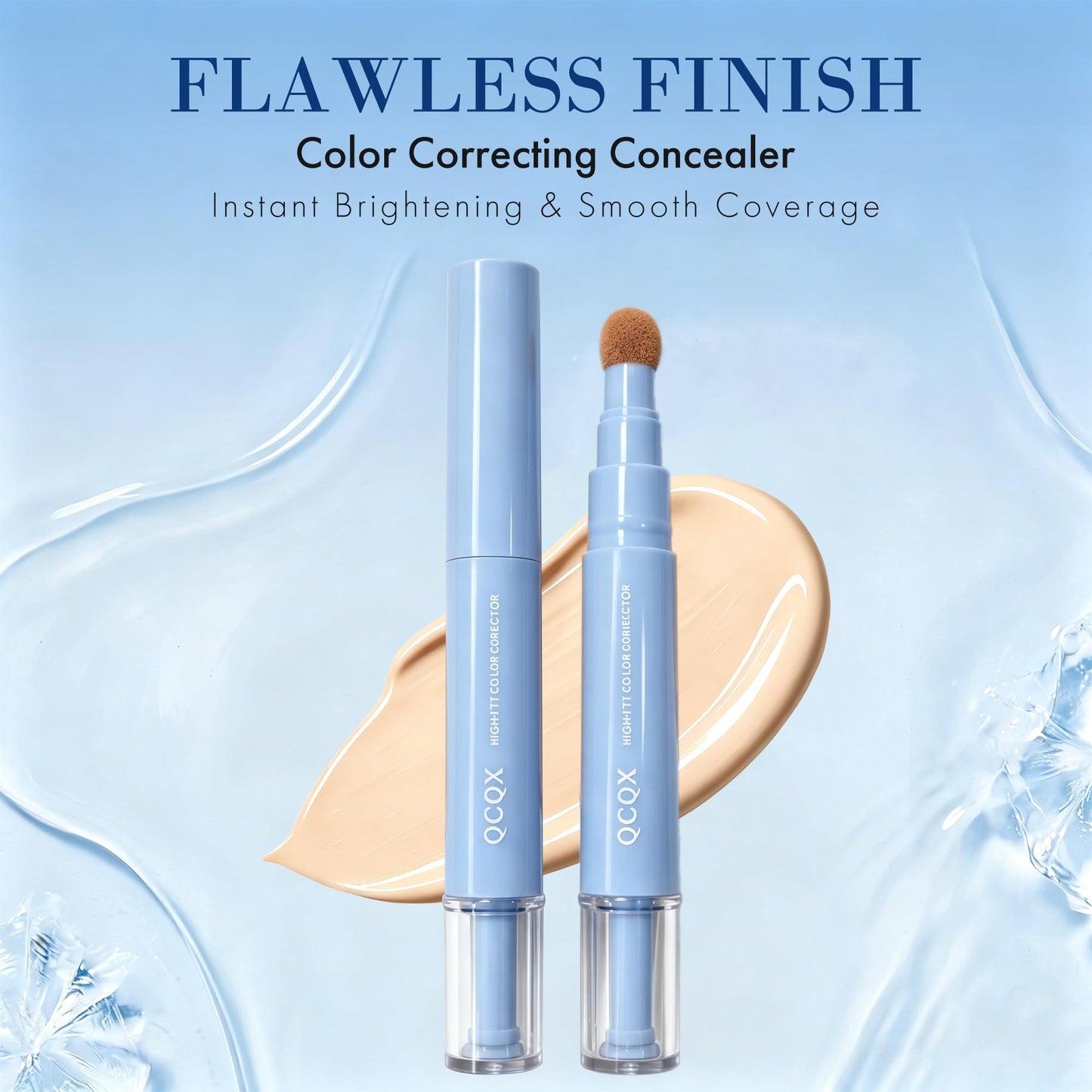 QCQX Dual-effect Concealer Pen & Foundation Eye Concealer - 24-Hour Long-LastingFull Coverage Matte Finish.Healthy Skin Glow Perfector Concealer Pen Beauty & Personal Care QCQX