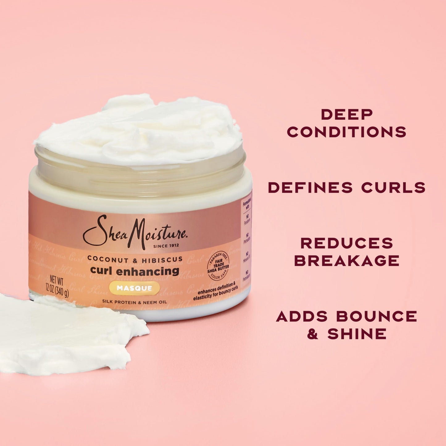 SheaMoisture Hair Mask Coconut & Hibiscus for Dry Curls Hair Mask with Shea Butter 11.5 oz Beauty & Personal Care SheaMoisture