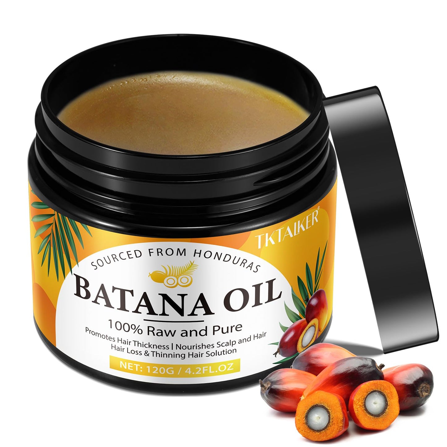 TKTALKER Raw Batana Oil for Hair Growth, 100% Pure, Dr. Sebi Batana Oil from Honduras, Organic, Unrefined, Prevents Hair Loss, Hair Care, Enhances Beauty & Personal Care TKTALKER