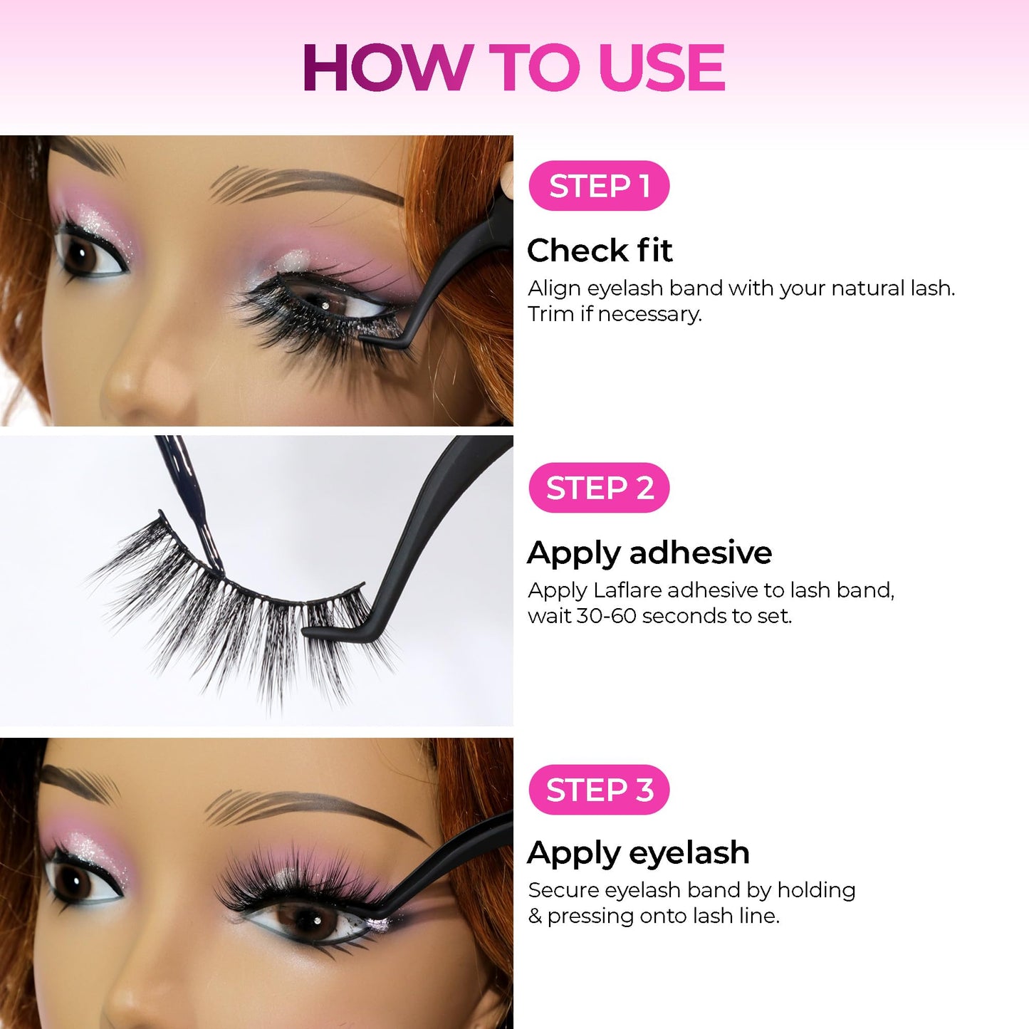 Laflare 3D NY Mink Eyelashes, 100% Real Mink Hair Lashes, Luxury Makeup, Natural, Light, Trendy, Variety, Reusable, Multi layered Real Mink Hair Beauty & Personal Care Laflare