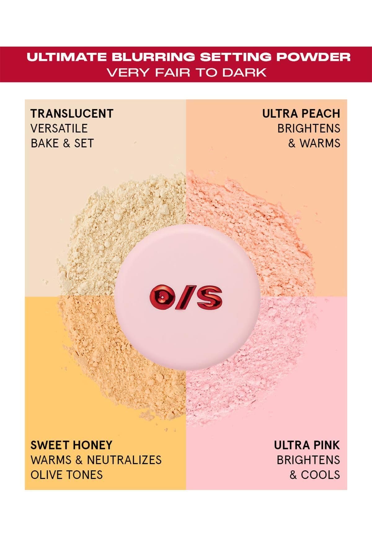 One Size Ultimate Blurring Setting Powder Full Size - Ultra Pink - for Fair to Medium Skin Tones