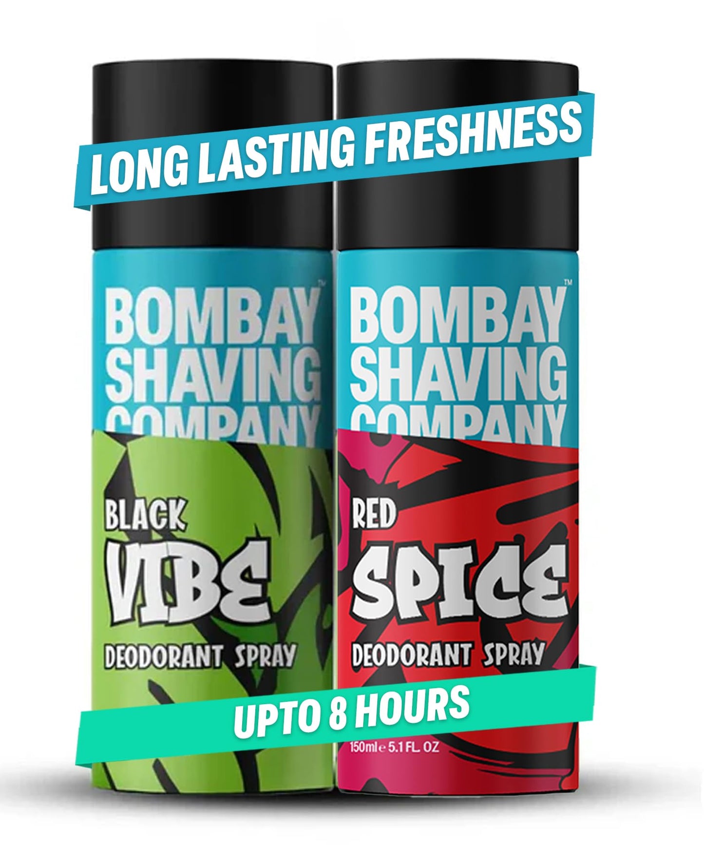 Bombay Shaving Company Body Spray for Men, 150ml each (Pack of 2) - Red Spice and Black Vibe (Packaging may vary) 150 ml (Pack of 2) Beauty and Personal Care Bombay Shaving Company