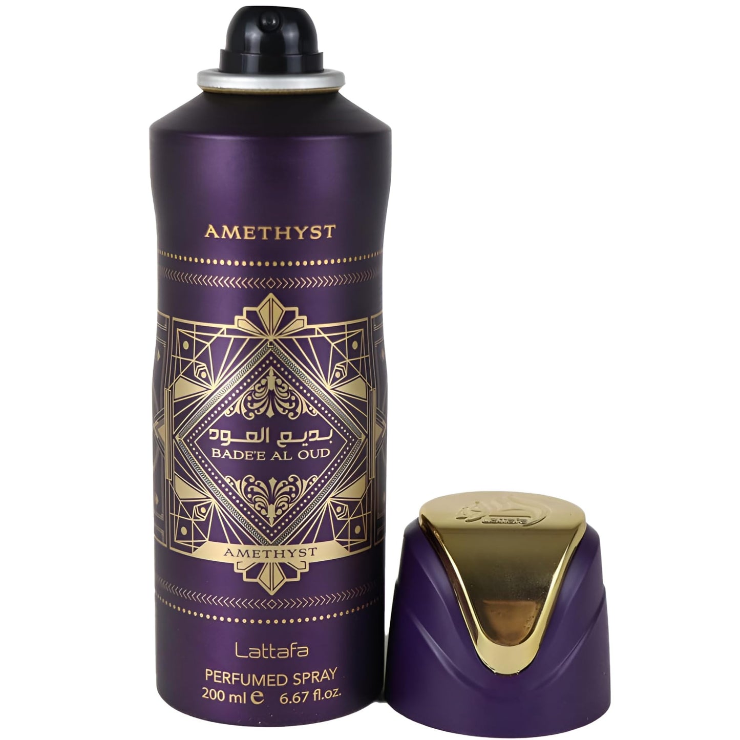 Lattafa Bade'e Al Oud Amethyst - Floral, Spicy, Woody, Sweet - Perfumed Deodorant Spray for Unisex, 6.67 Ounce / 200 ml Beauty and Personal Care Lattafa