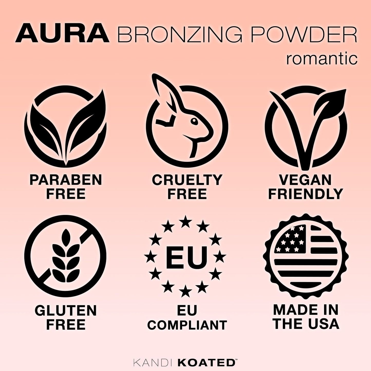 Kandi Koated Aura Romantic - Bronzing Powder in Rose Gold Case, Compact Bronzer by Kandi Burruss | Paraben-Free, Cruelty-Free | Vegan Formula | Beauty Beauty & Personal Care Kandi