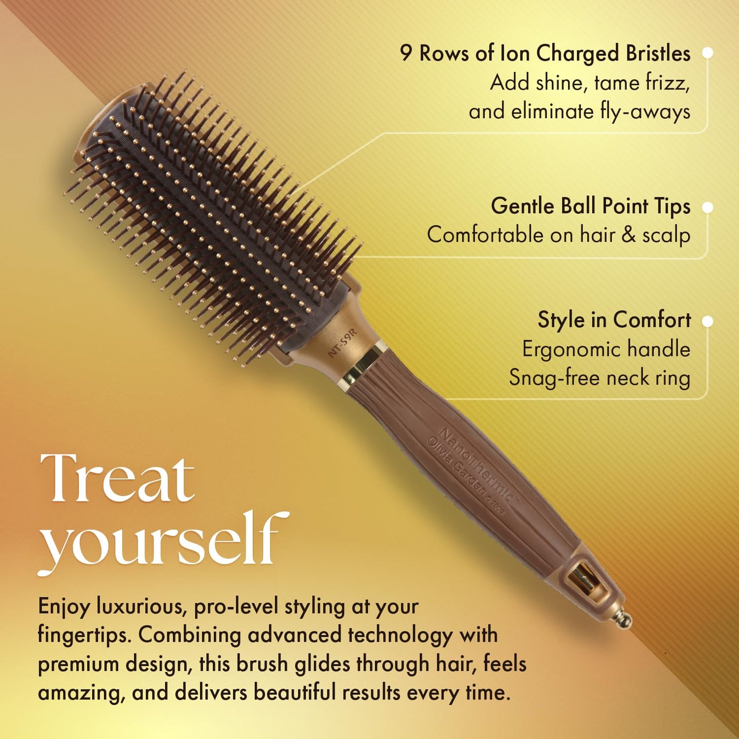 Olivia Garden NanoThermic Ceramic + Ion Styler Hair Brush (Styling) Beauty & Personal Care Olivia Garden