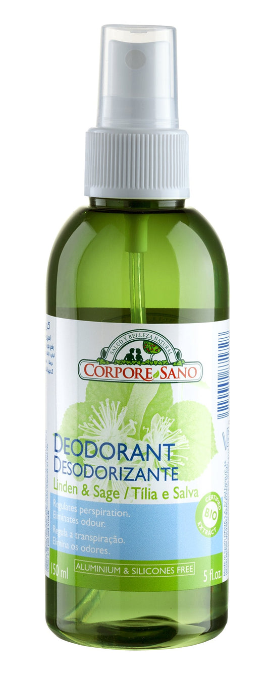 Corpore Sano Natural Deodorant Spray Linden & Sage-Certified Organic-NO PARABENS, Aluminium OR TRICLOSAN-150 ml/5 fl oz Beauty and Personal Care Corpore Sano